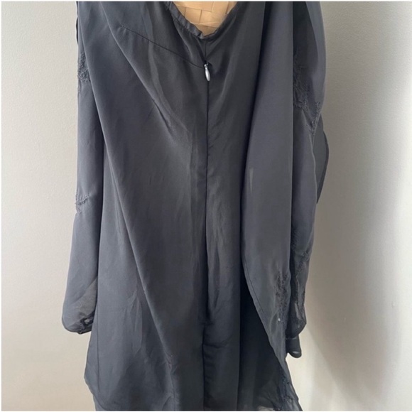 Free People Beaded Mini Pointed Cape Dress Grey - Picture 7 of 10